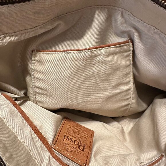 Rossi Firenze Italy Cognac Brown Genuine Leather Tote Bag - Picture 7 of 10